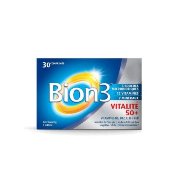 Bion-3 - Senior - Vitalité 50 plus - Ginseng et Lutéine - 30 comprimés