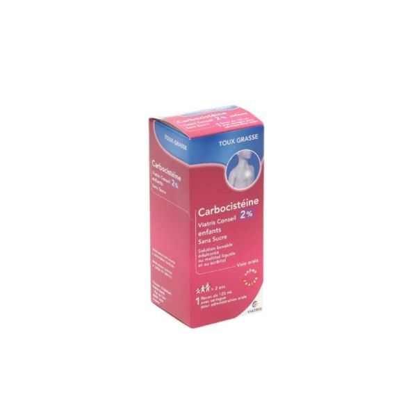 Carbocisteine Sirop enfant sans sucre toux grasse