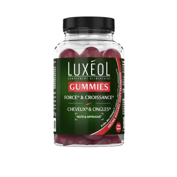 Luxéol Gummies Force & Croissance 60 gummies | Cheveux plus forts et croissance soutenue | Sans sucre