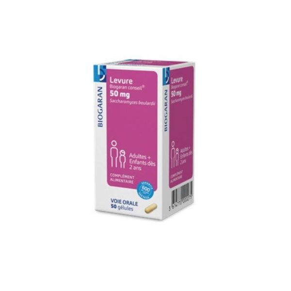 Levure 50 Mg 50 gélules diarrhées mycoses