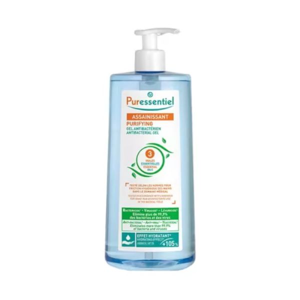 Puressentiel Gel Antibactérien Assainissant | Désinfection des mains sans rinçage | 975 ml