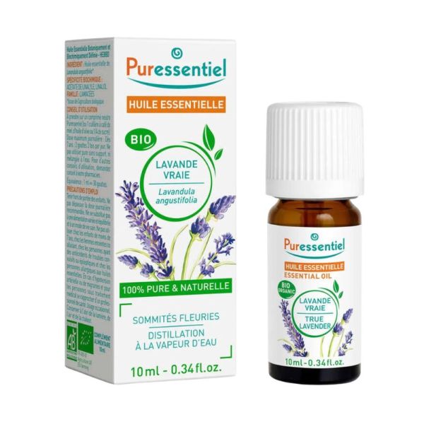 Puressentiel Huile Essentielle Lavande Vraie BIO | Sommeil, détente et stress | 10 ml