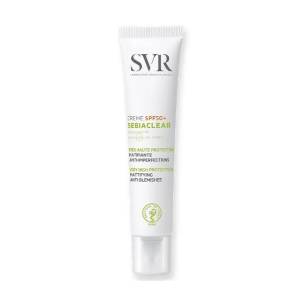 SVR Sebiaclear Crème SPF50+ | Protection solaire anti-imperfections pour peaux grasses