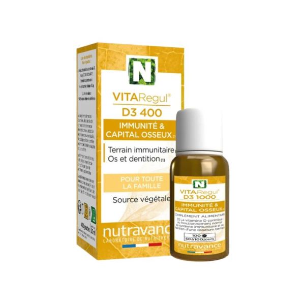 VITARegul® D3 400 Nutravance | Vitamine D3 végétale 400 UI en gouttes